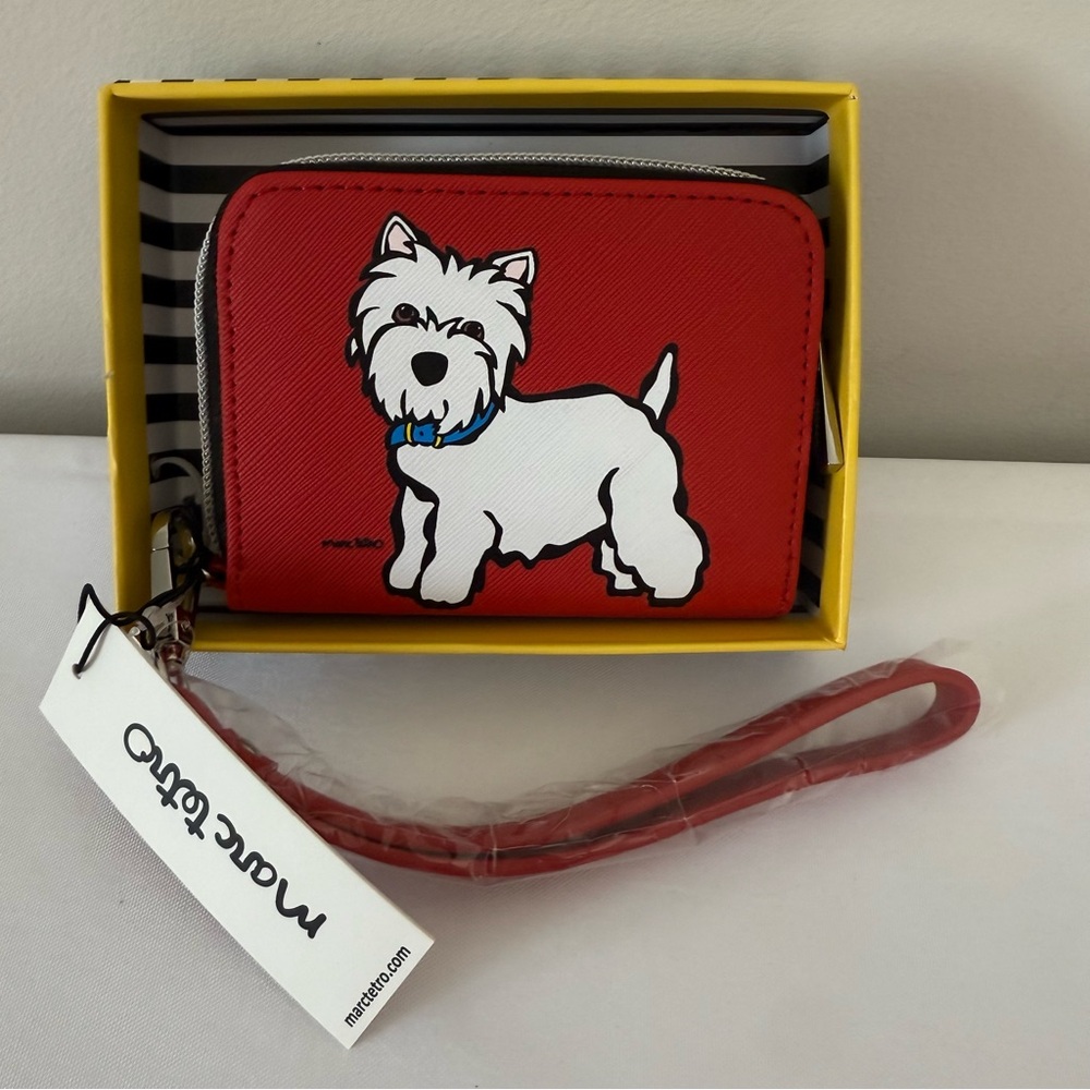 Marc Tetro Westie Red Wallet Wristlet NWT Gift Box
